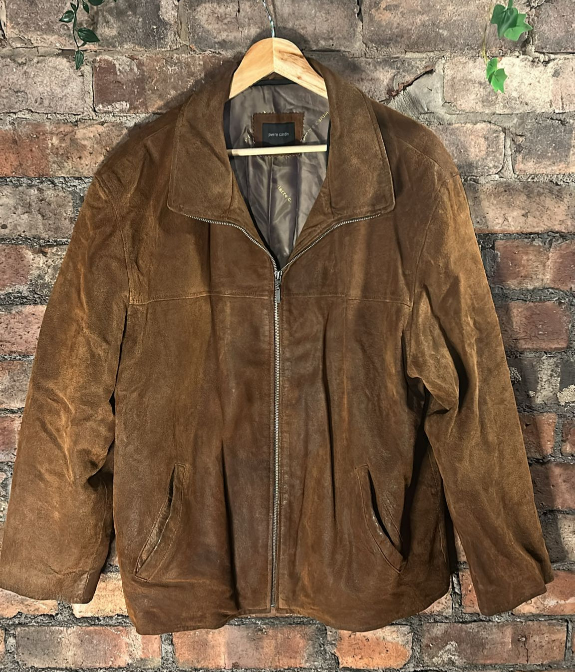 Brown Suede Bomber Jacket