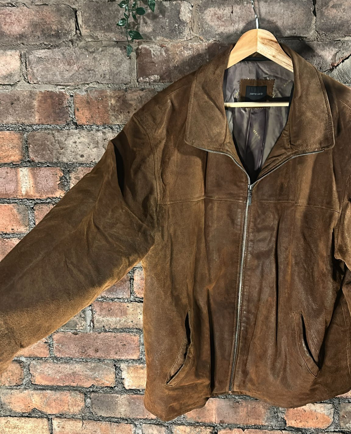 Brown Suede Bomber Jacket