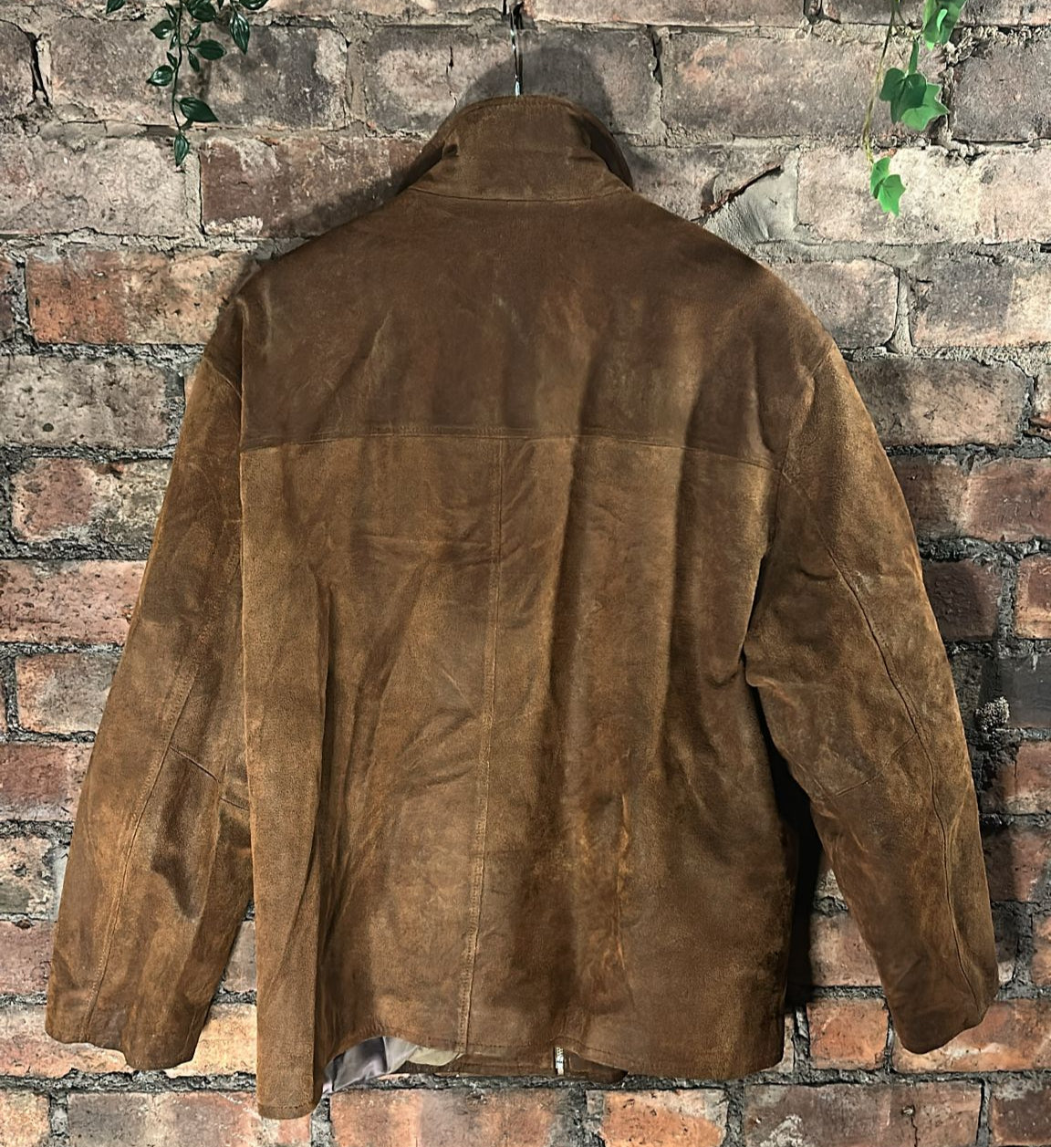 Brown Suede Bomber Jacket