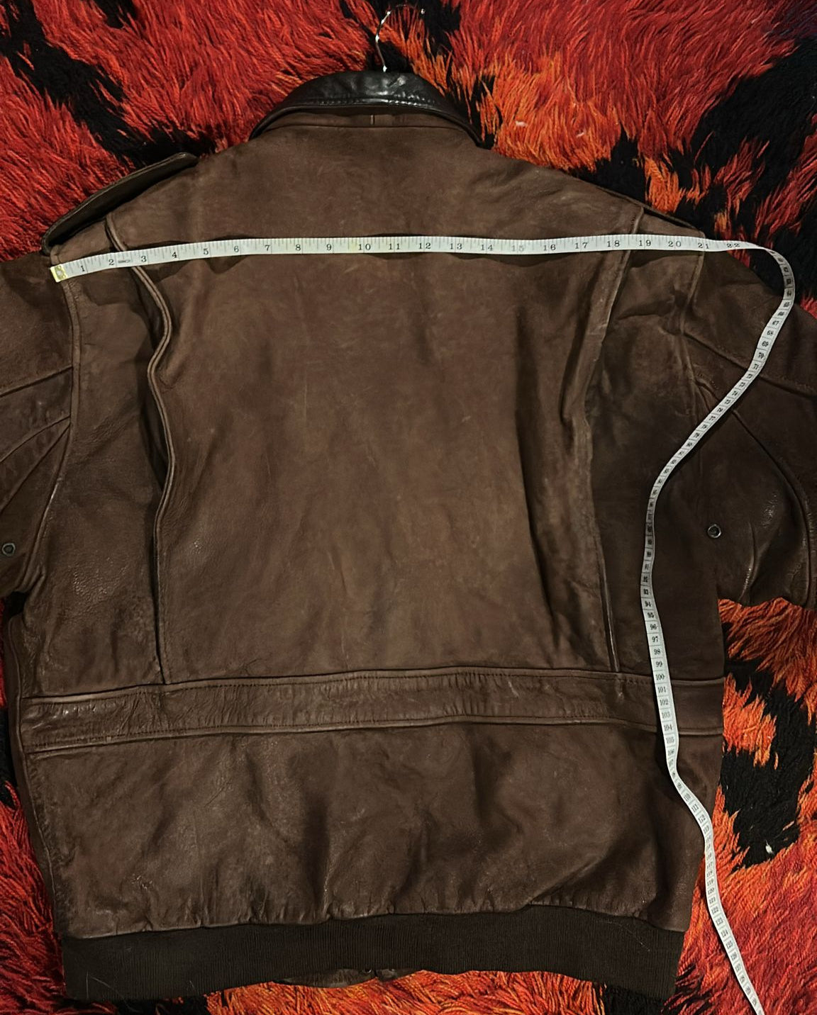 Brown Leather Bomber Jacket