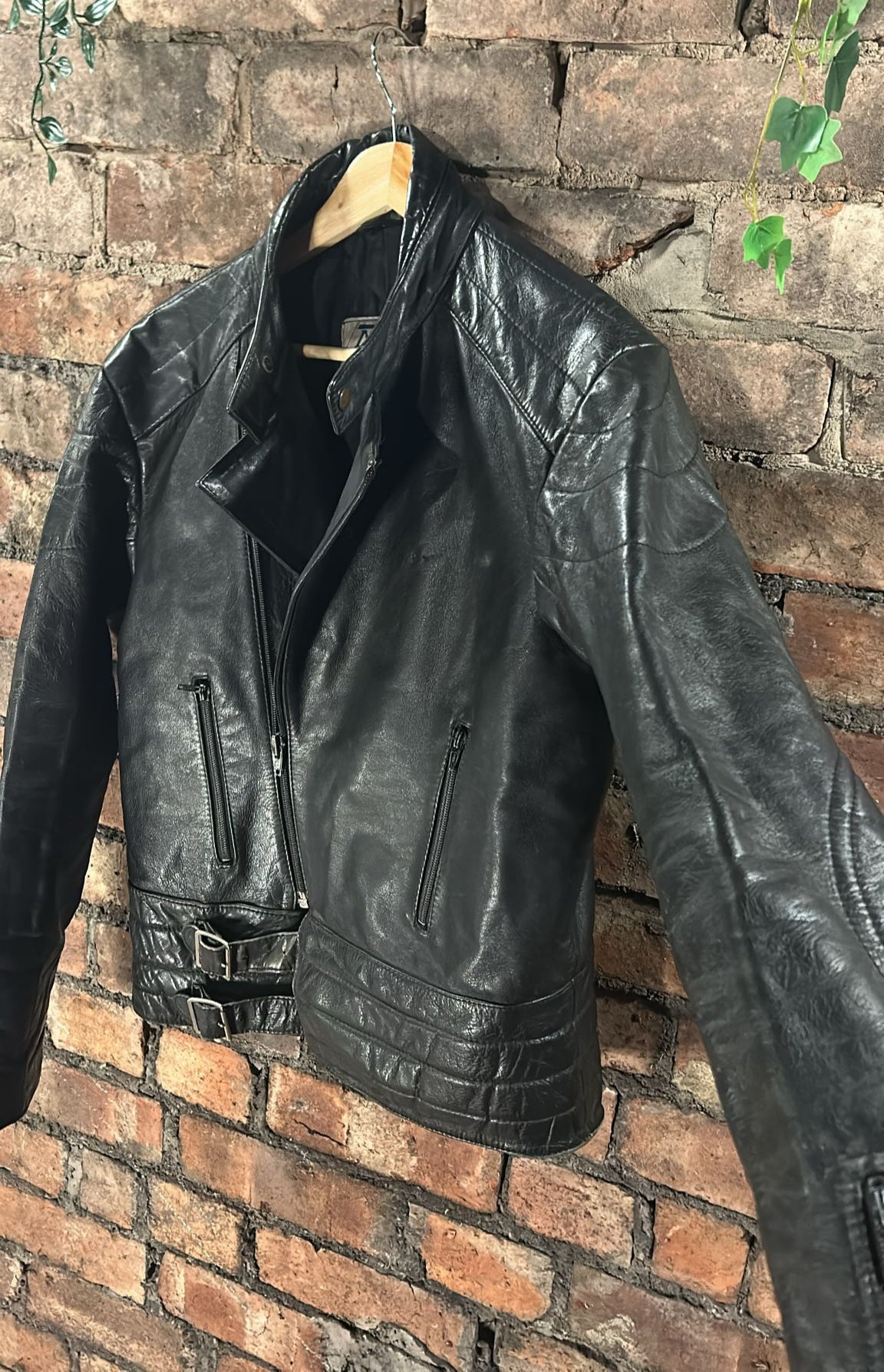 Leather biker jacket