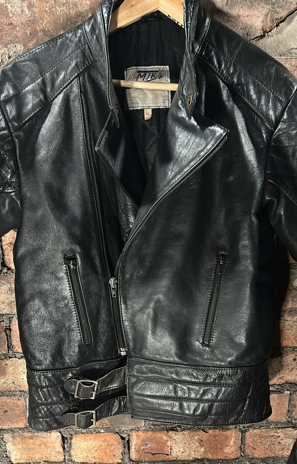 Leather biker jacket