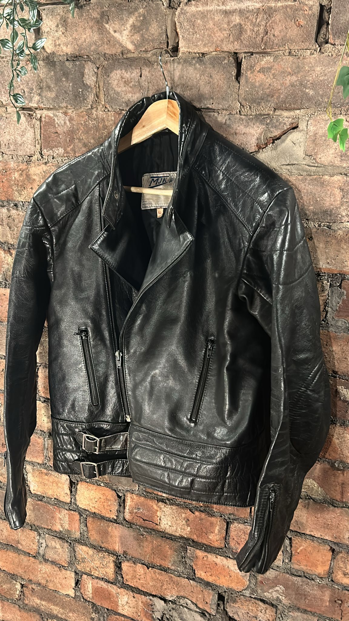 Leather biker jacket