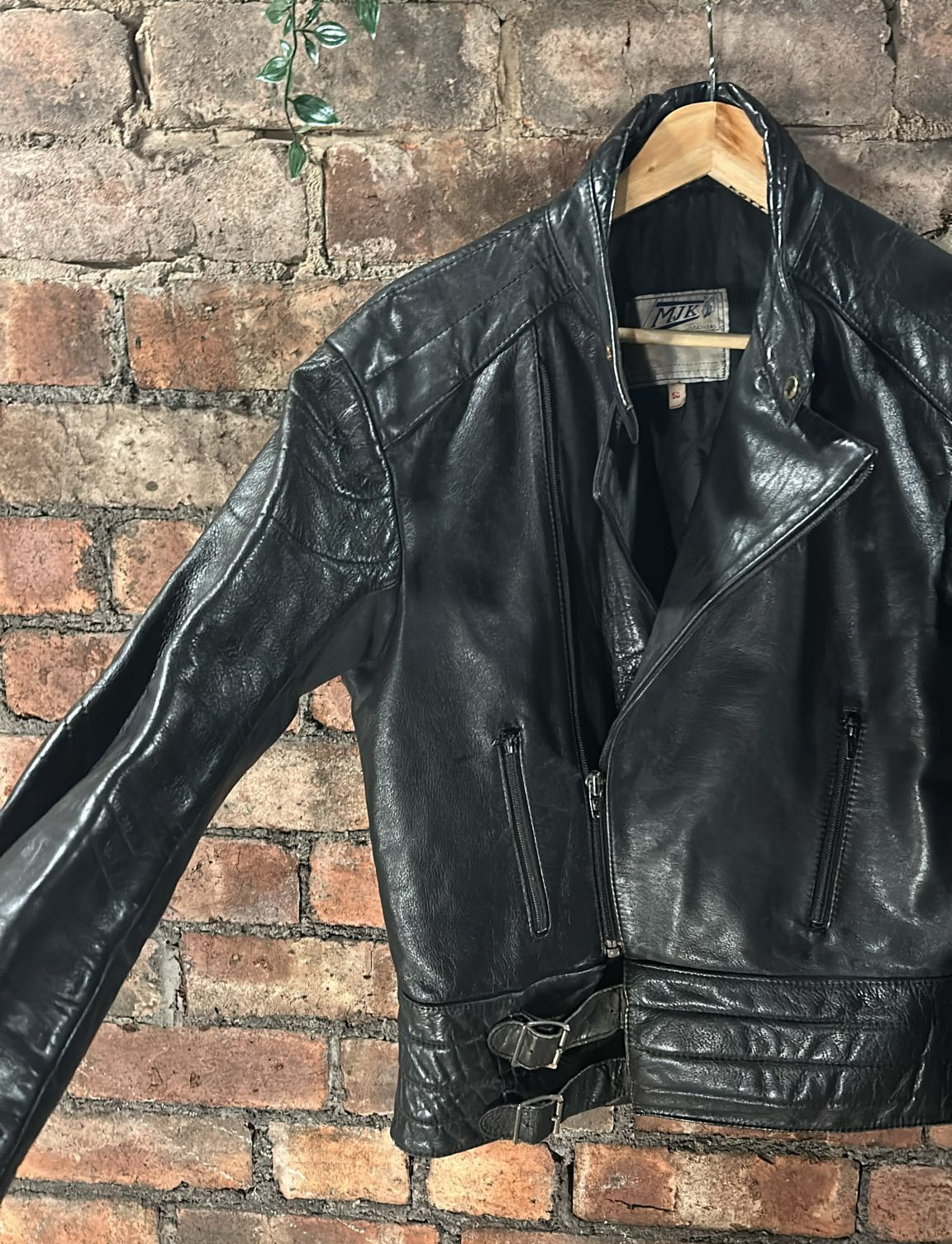 Leather biker jacket