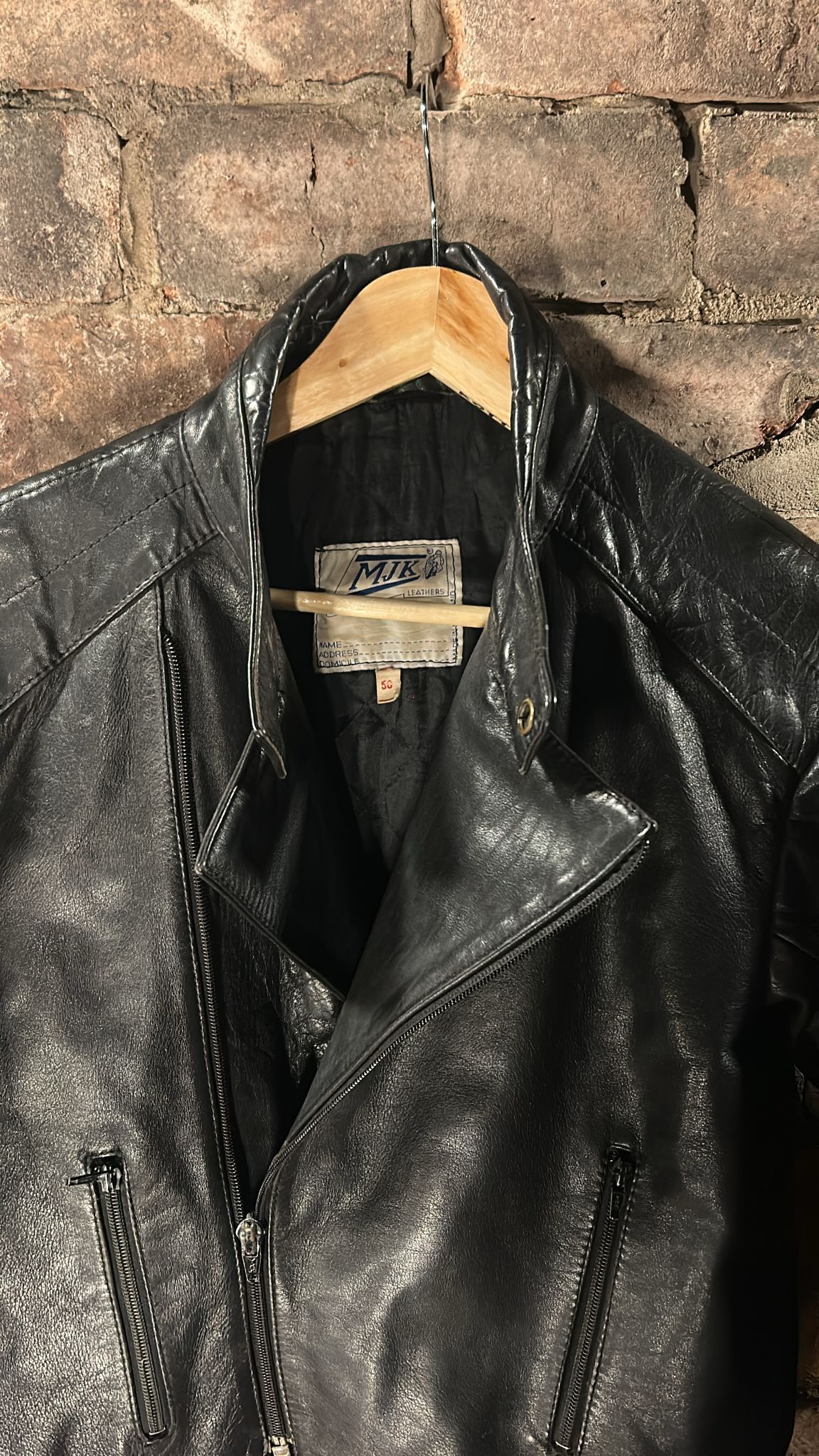 Leather biker jacket