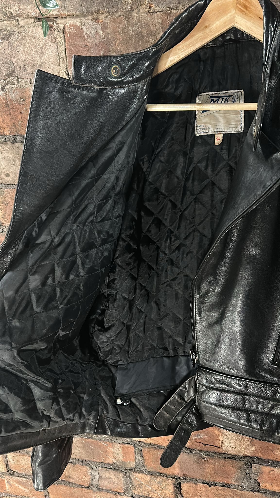 Leather biker jacket