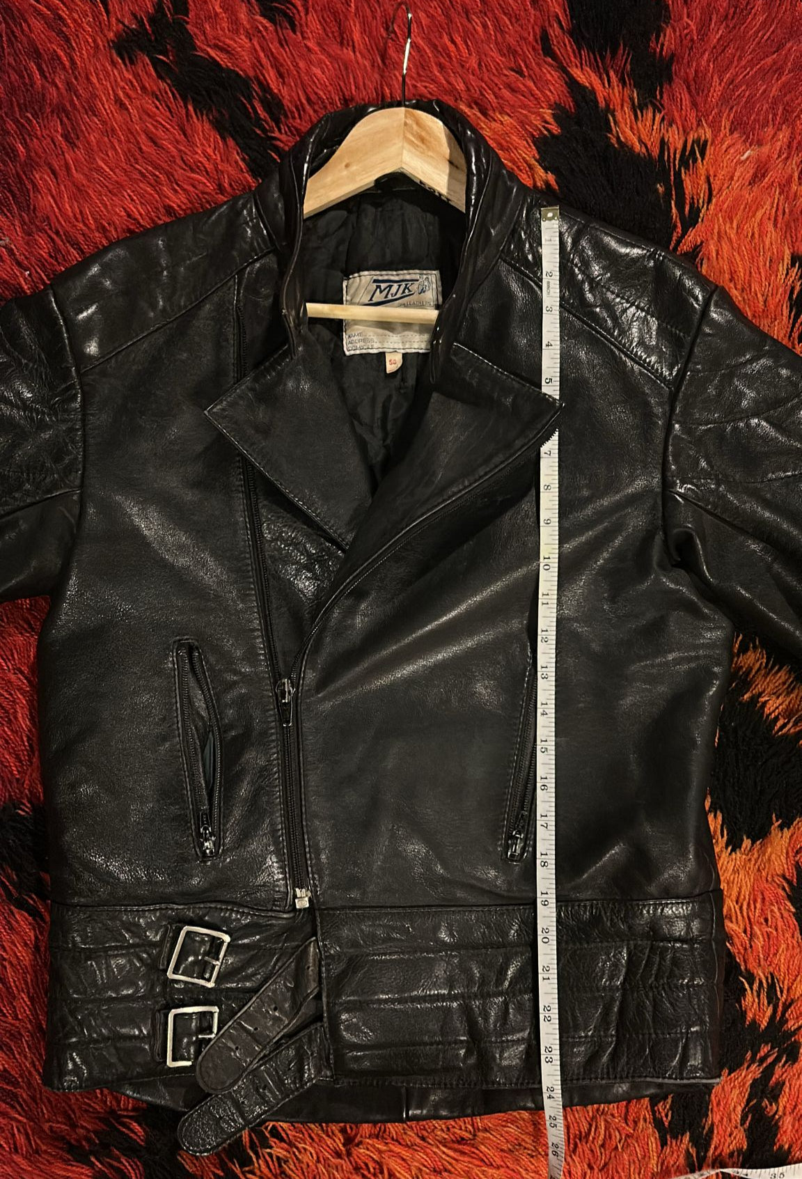 Leather biker jacket