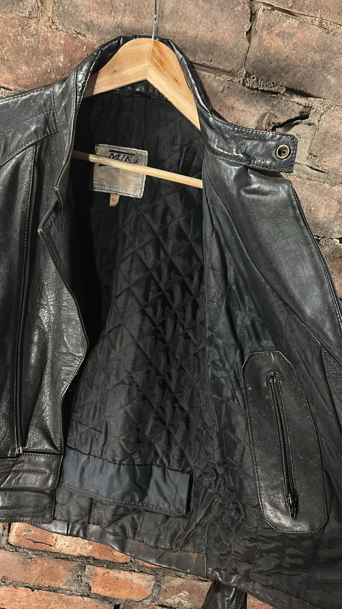 Leather biker jacket