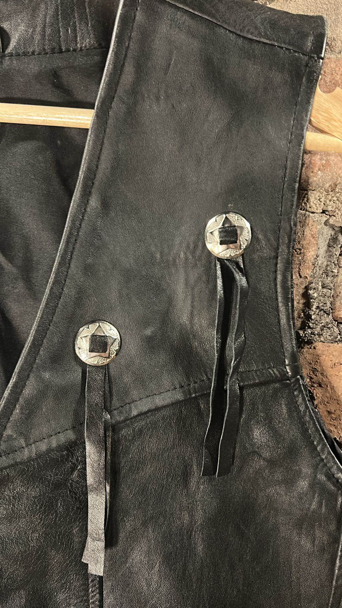 Leather western waistcoat