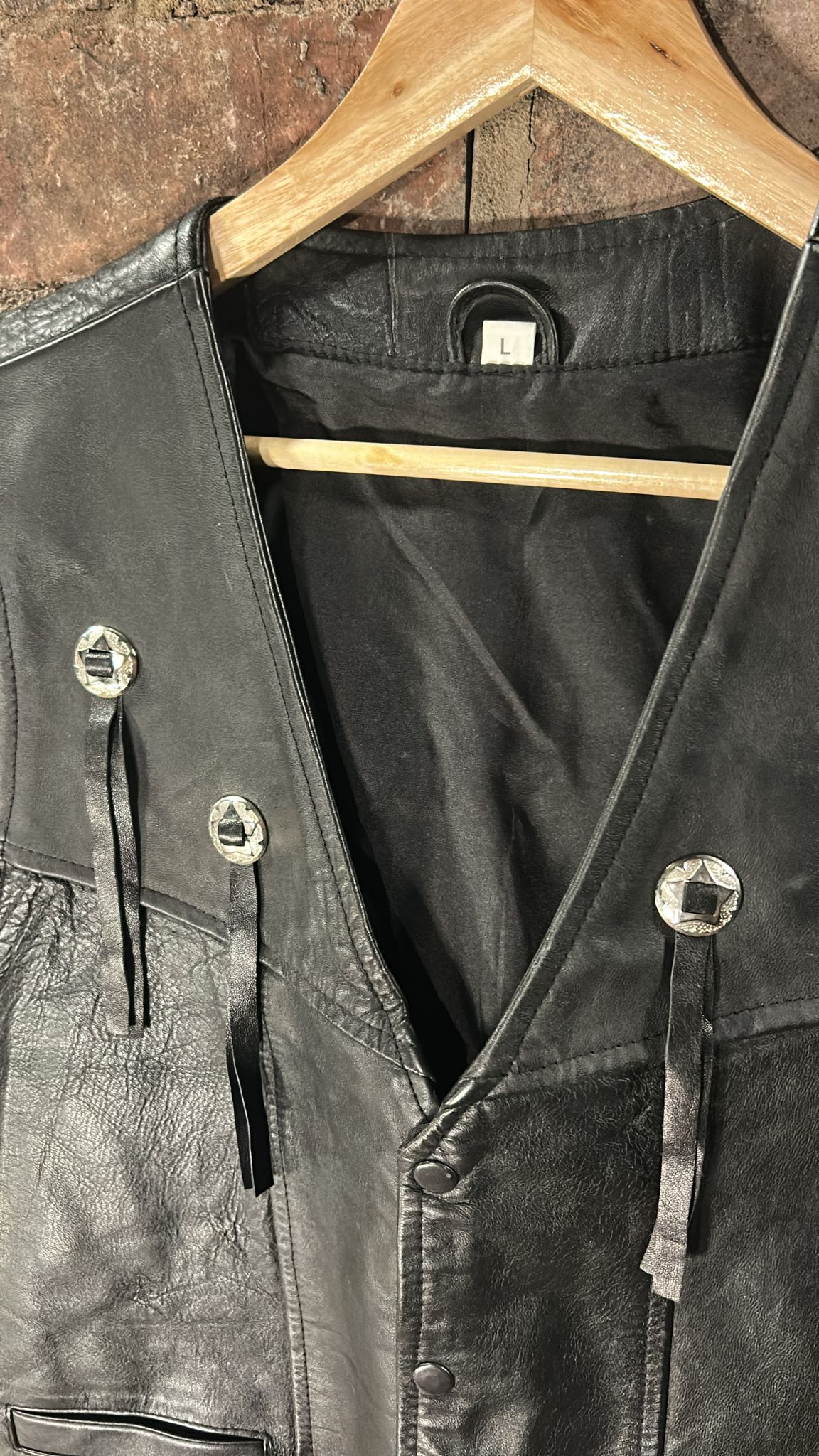 Leather western waistcoat