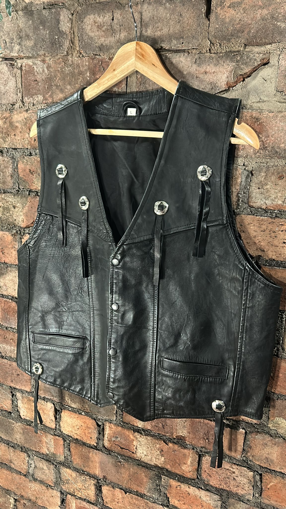 Leather western waistcoat