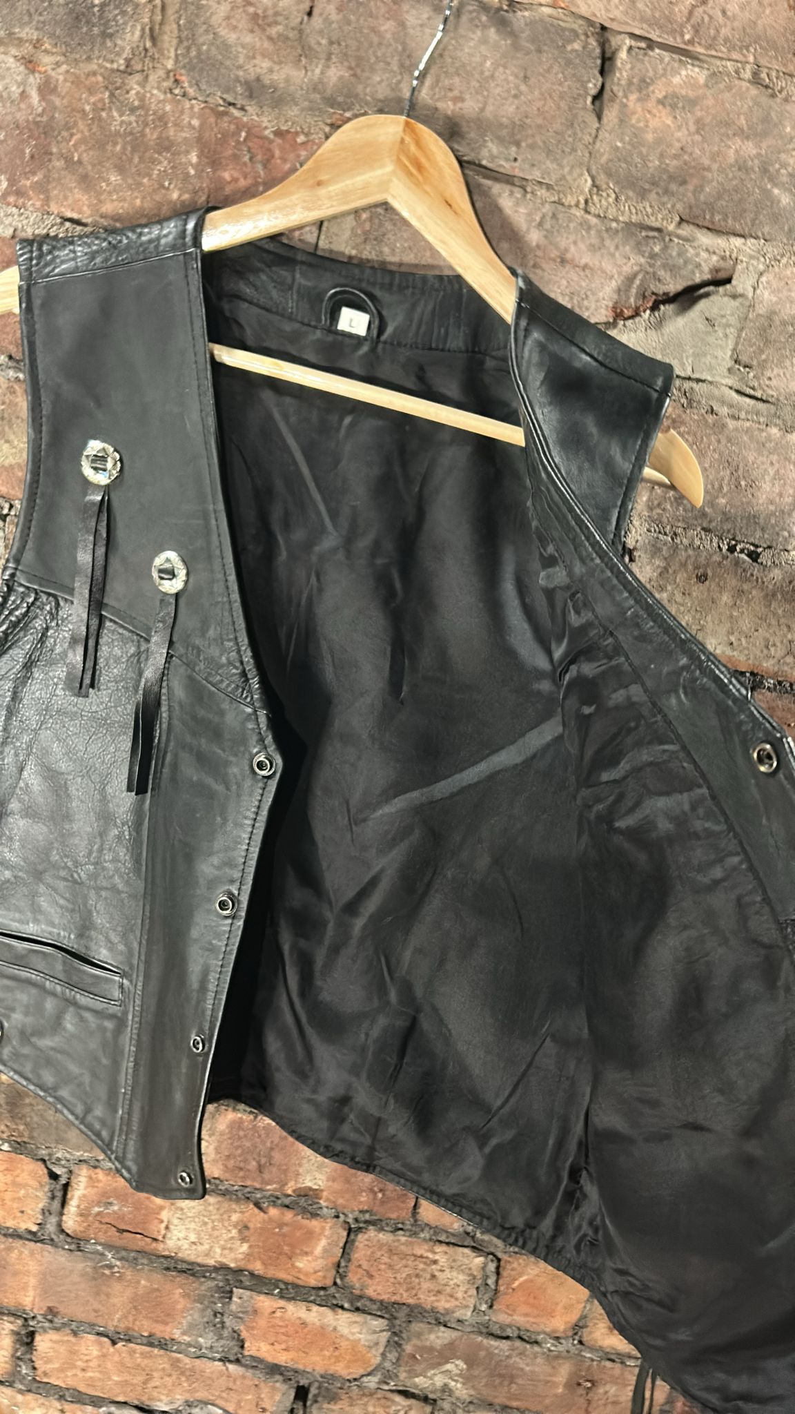 Leather western waistcoat