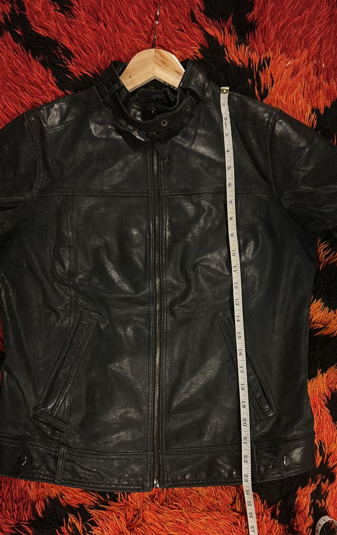 90s style leather jacket