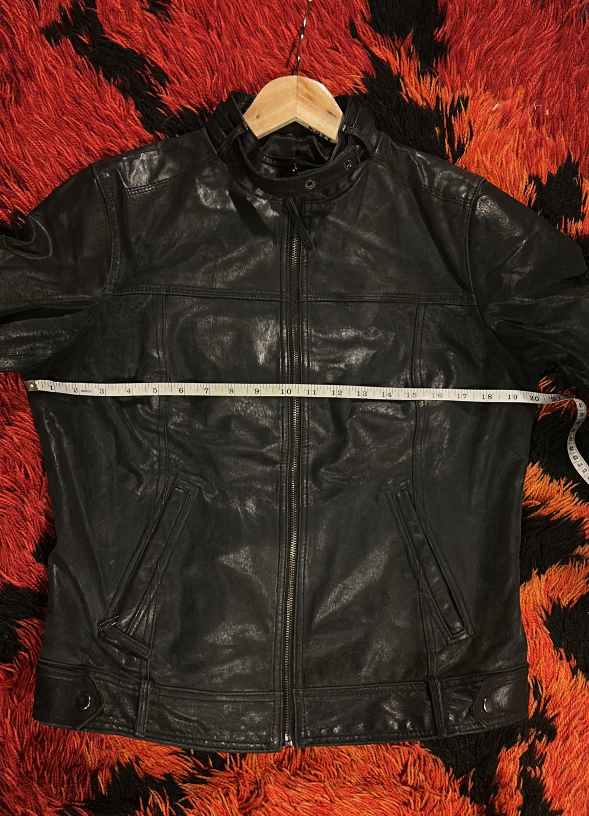 90s style leather jacket