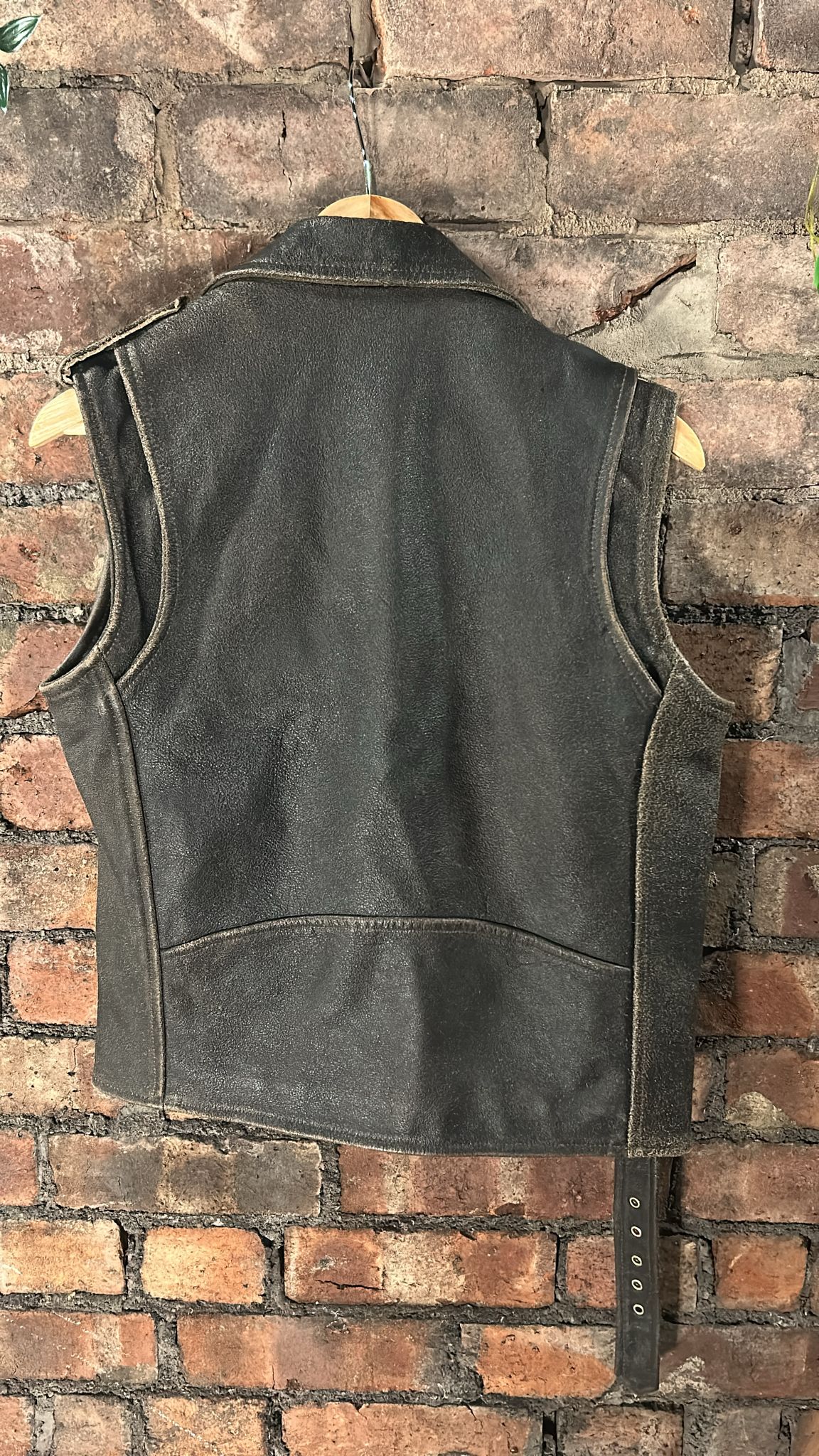Dark brown leather waistcoat