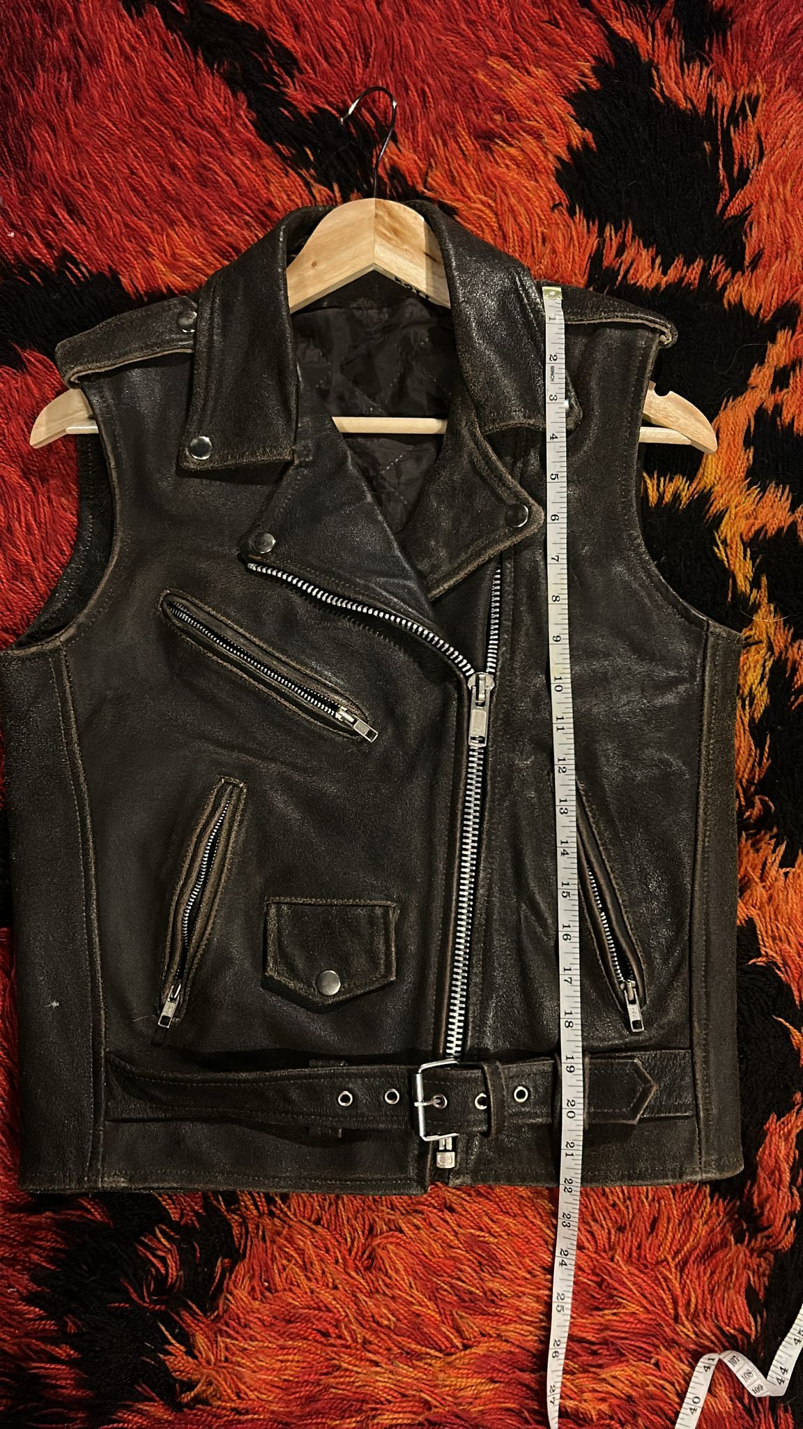 Dark brown leather waistcoat
