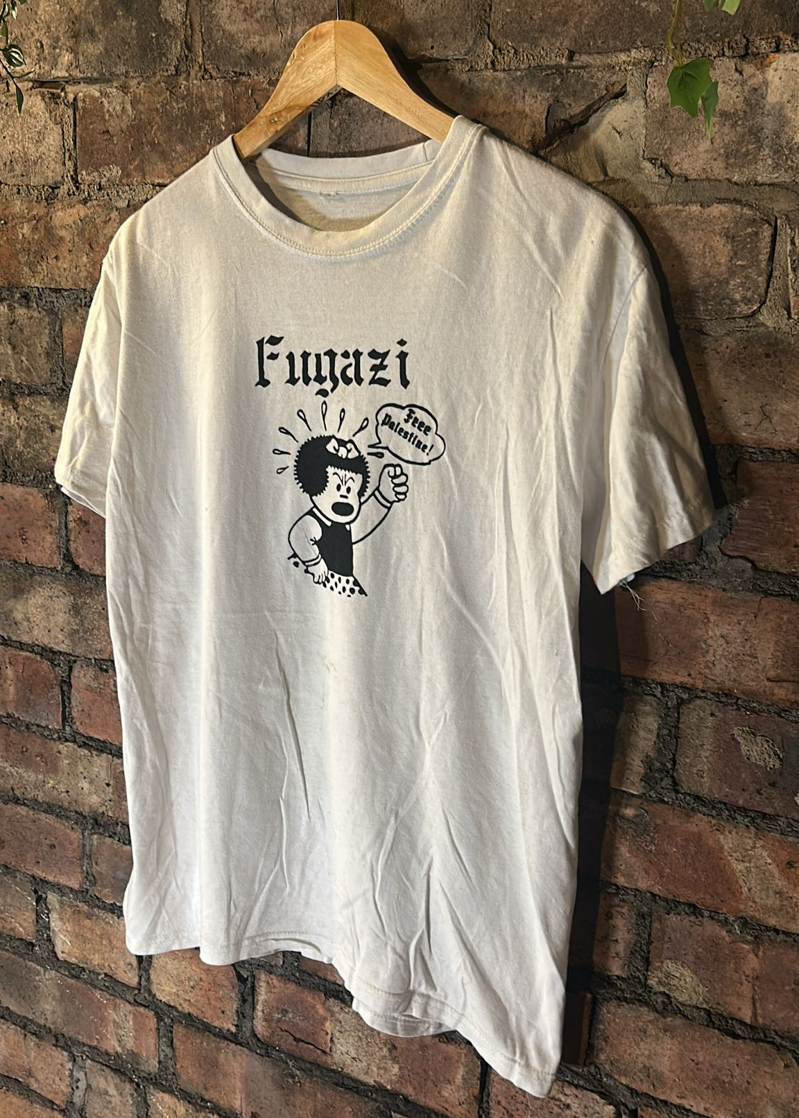 White Fugazi ‘free Palestine’ white tshirt