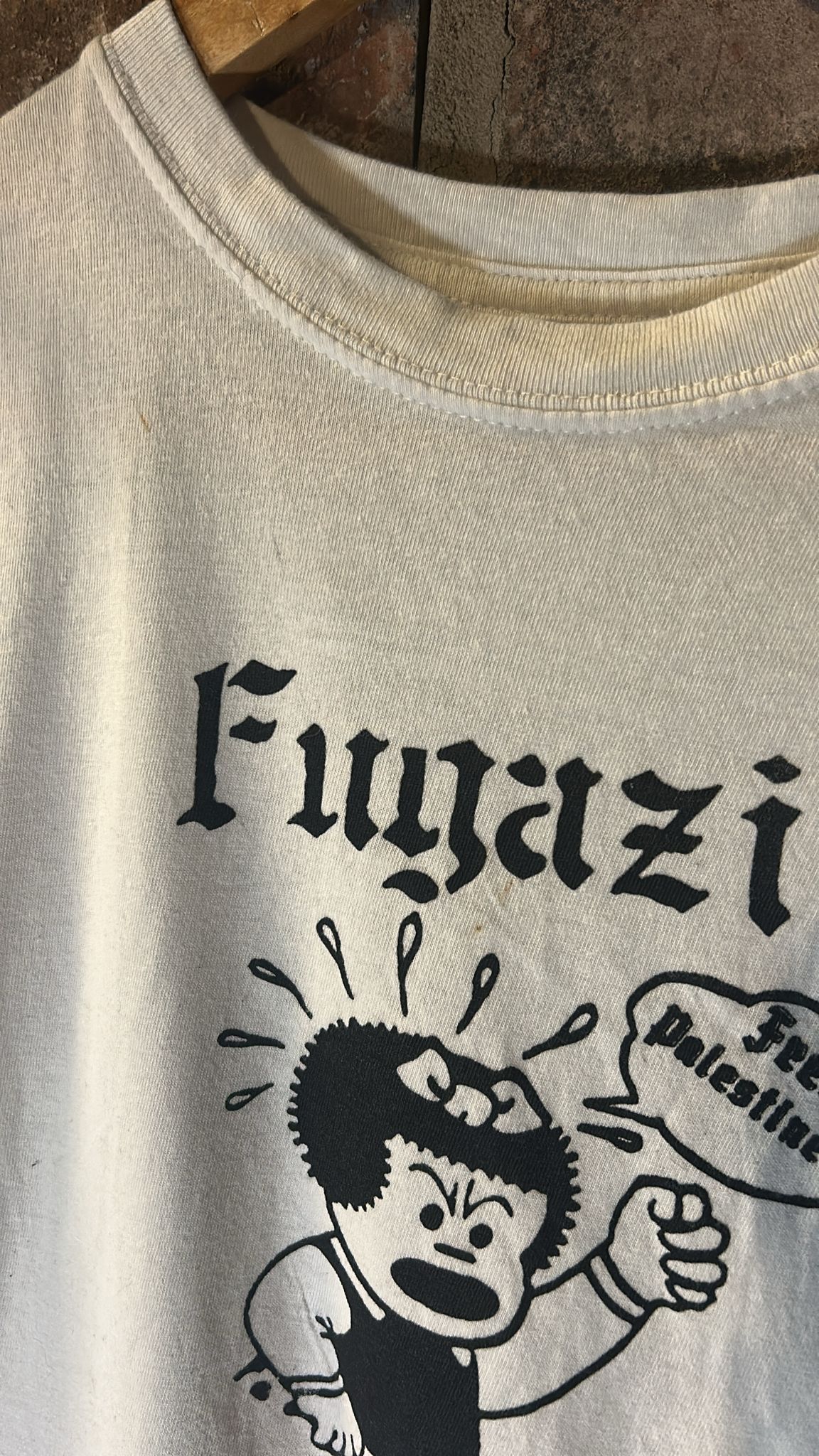 White Fugazi ‘free Palestine’ white tshirt
