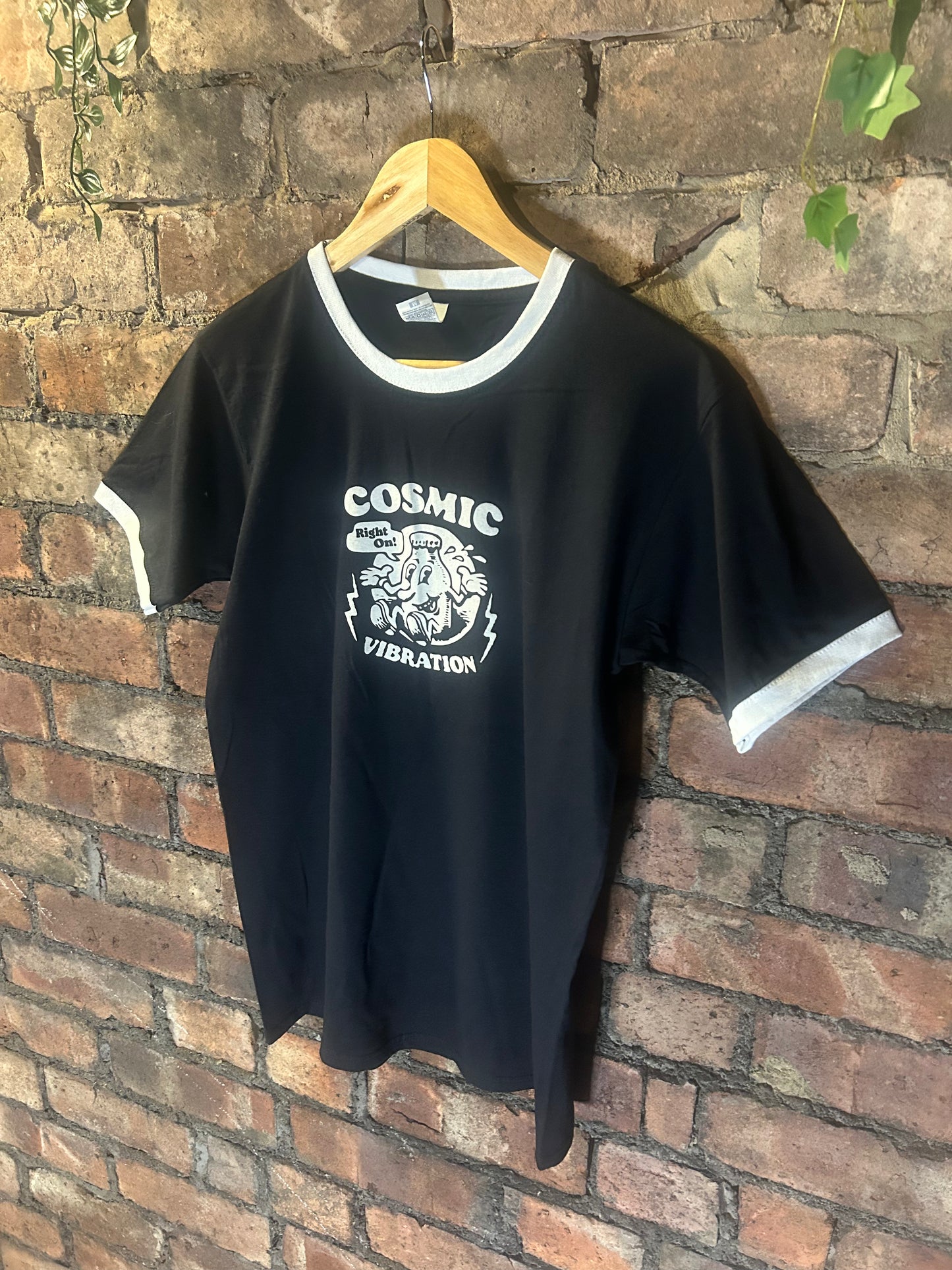 Cosmic Vibration Cream Ringer Tshirt