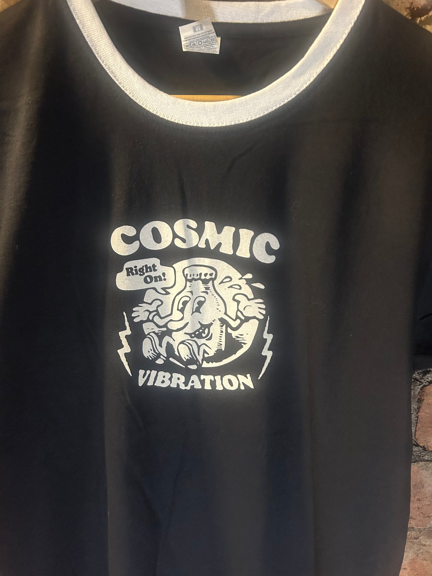 Cosmic Vibration Cream Ringer Tshirt