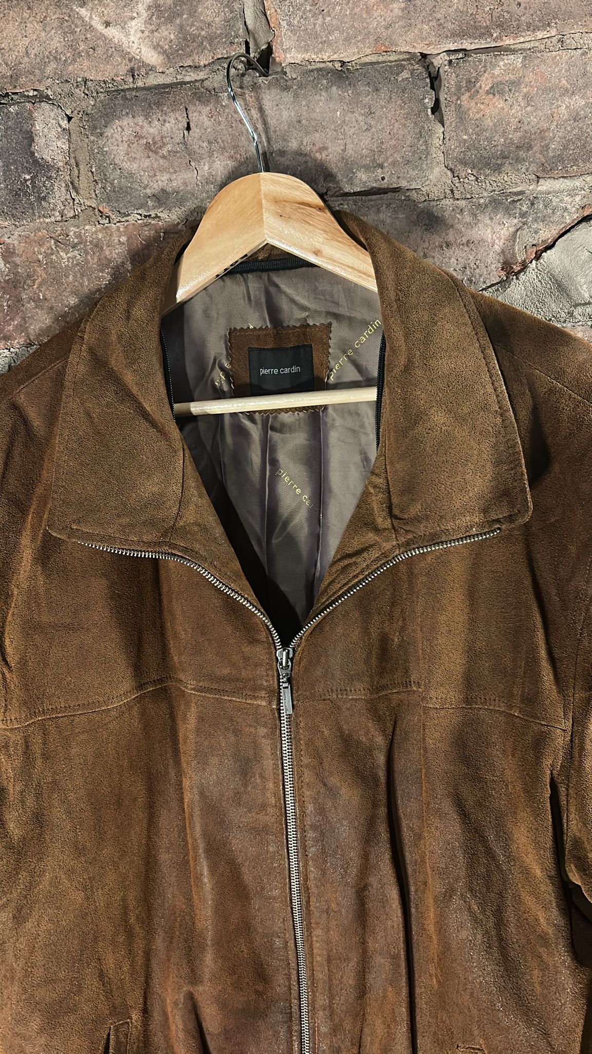 Brown Suede Bomber Jacket