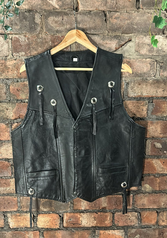 Leather western waistcoat