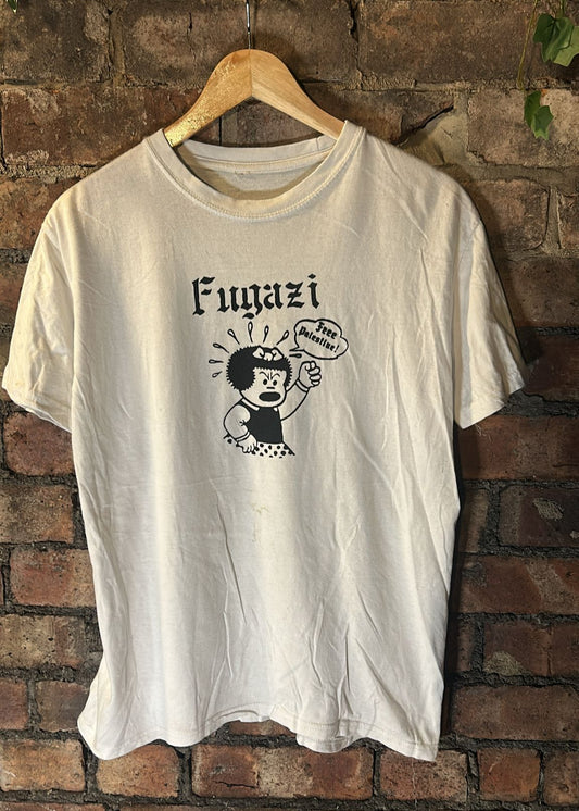 White Fugazi ‘free Palestine’ white tshirt